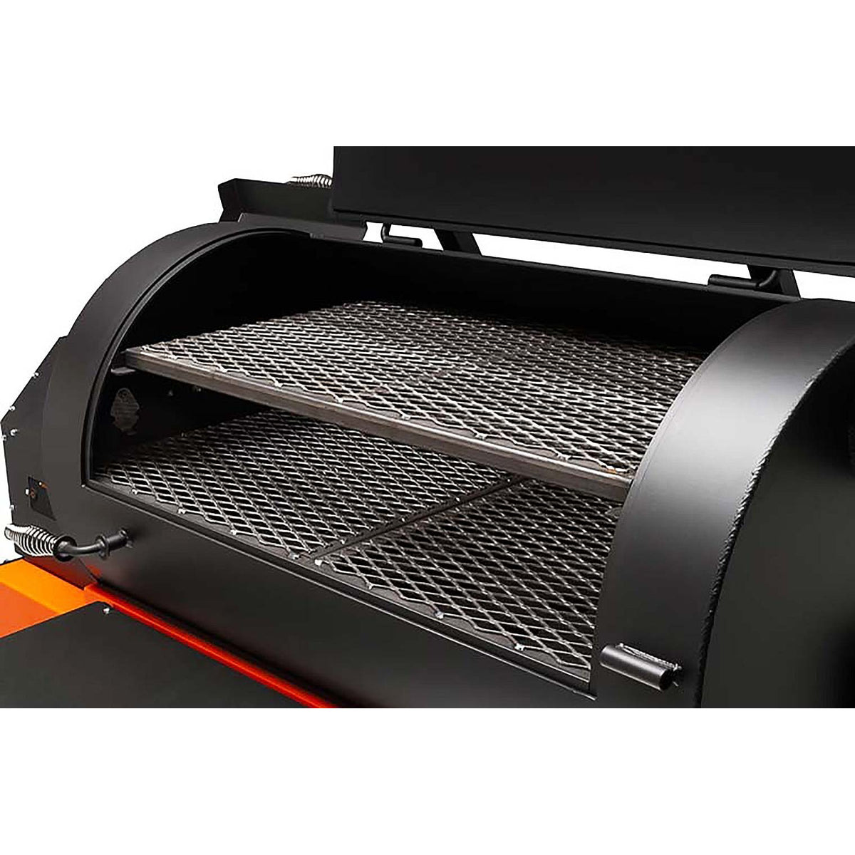 Yoder YS1500S Comp Cart Pellet Grill Orange Luxe Barbeque Company