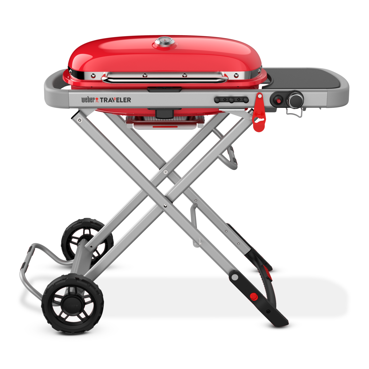 Weber Traveler Portable Gas Grill Red – Luxe Barbeque Company