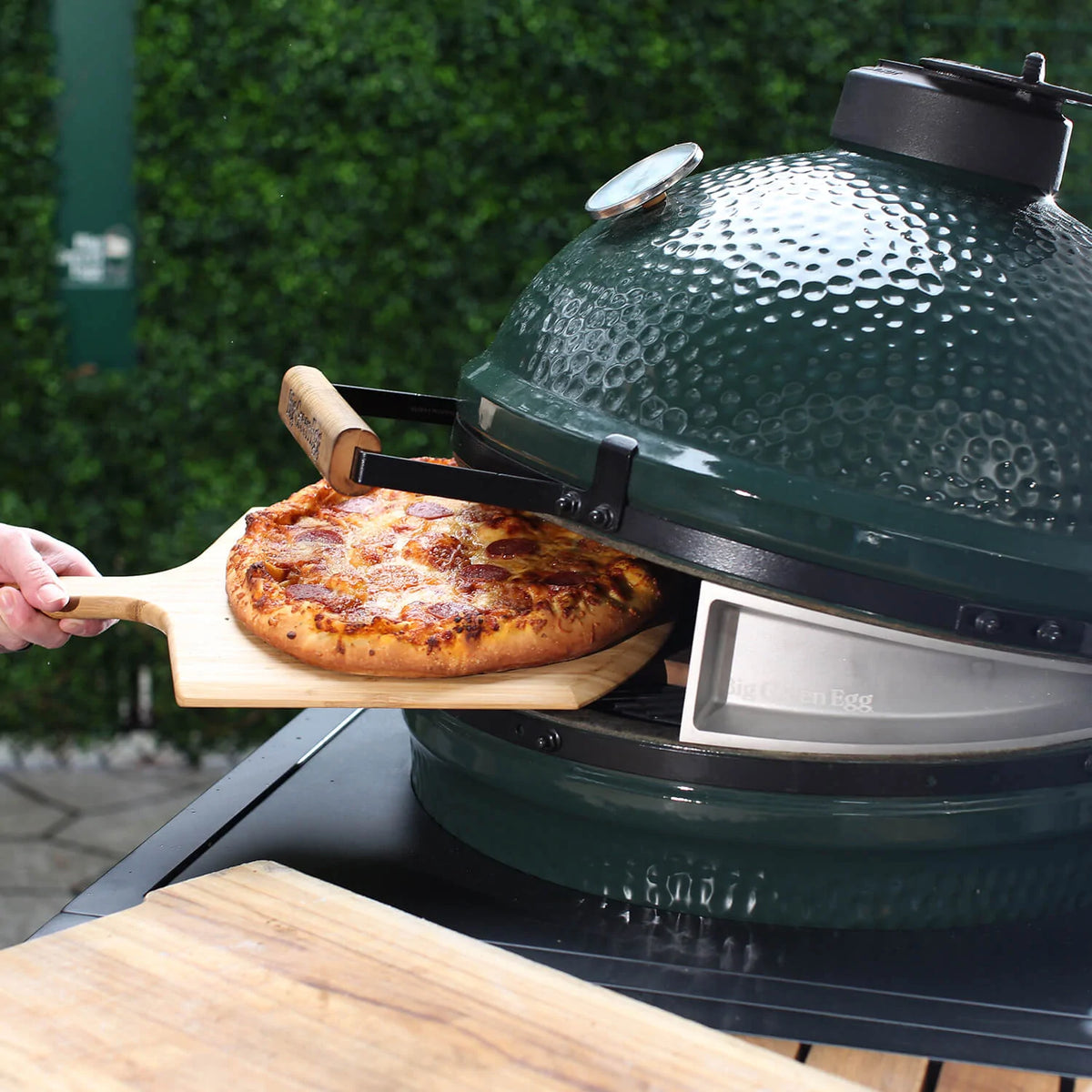 Big Green Egg Pizza Oven Wedge Luxe Barbeque Company