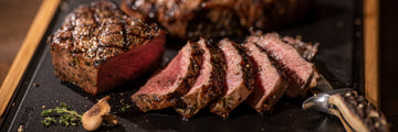 image of perfectly cooked Steak-Luxe Barbeque Company