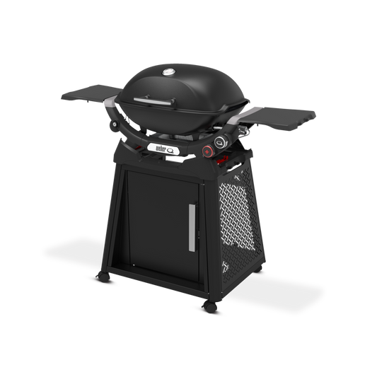 Weber - Q 2800N+ Gas Grill with Premium Stand - Midnight Black