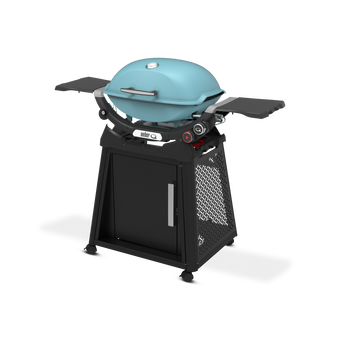 Weber - Q 2800N+ Gas Grill with Premium Stand - Sky Blue