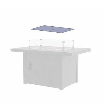 CRP - Smoked Glass Cover for Rectangle Fire Table
