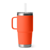 Yeti Rambler 25oz Mug With Straw Lid - Papaya