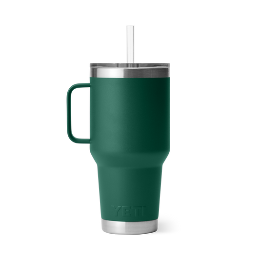 Yeti Rambler 35oz Mug With Straw Lid - Black Forest Green