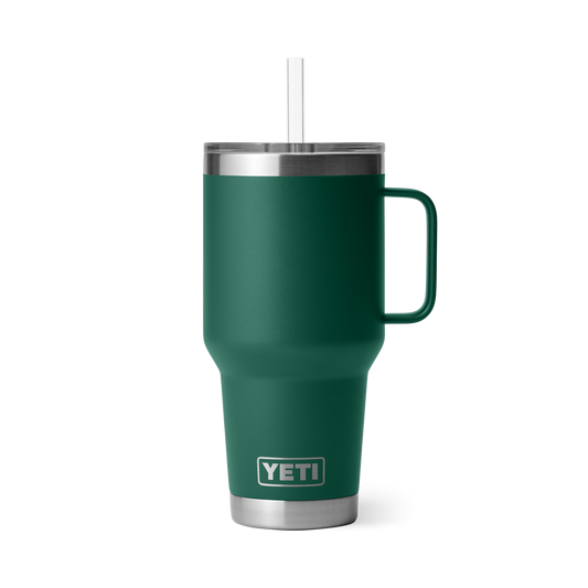 Yeti Rambler 35oz Mug With Straw Lid - Black Forest Green