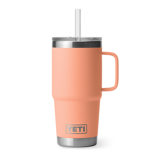 Yeti Rambler 25oz Mug With Straw Lid - Lowcountry Peach