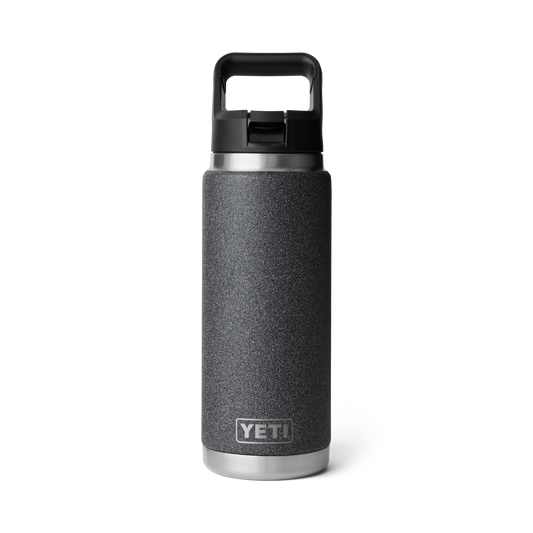 Yeti Rambler 26oz/769ml Bottle with Colour Match Straw Cap - Black Stone