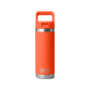 Yeti Rambler 18oz/532ml Bottle with Colour Match Straw Cap - Papaya