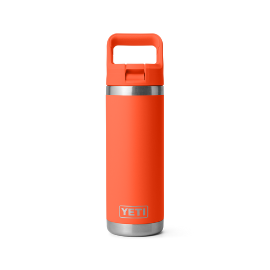 Yeti Rambler 18oz/532ml Bottle with Colour Match Straw Cap - Papaya