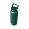 Yeti Rambler 26oz/769ml Bottle with Colour Match Straw Cap - Black Forest Green