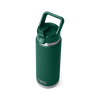 Yeti Rambler 26oz/769ml Bottle with Colour Match Straw Cap - Black Forest Green