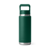 Yeti Rambler 26oz/769ml Bottle with Colour Match Straw Cap - Black Forest Green