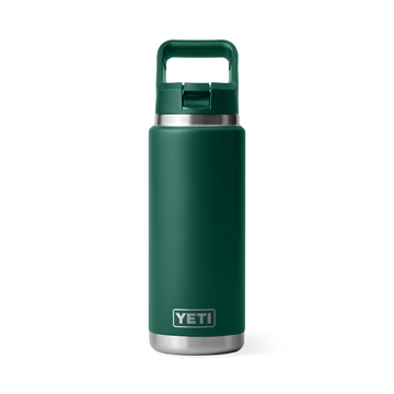 Yeti Rambler 26oz/769ml Bottle with Colour Match Straw Cap - Black Forest Green