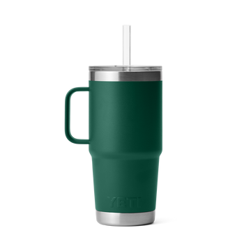Yeti Rambler 25oz Mug With Straw Lid - Black Forest Green