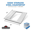 Napoleon Oasis 24" x 24" - Stainless Steel Countertop with 10" Burner Cutout