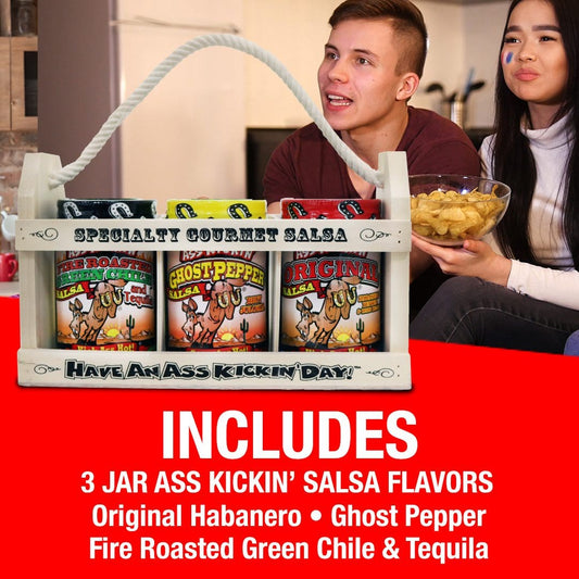 Ass Kickin' - Wooden Crate Salsa Gift Set