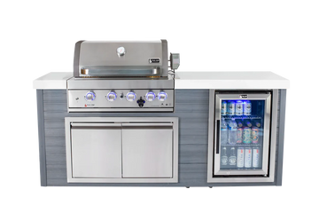Mont Alpi - 4 Burner Stainless Steel Artwood Outdoor Island Grill