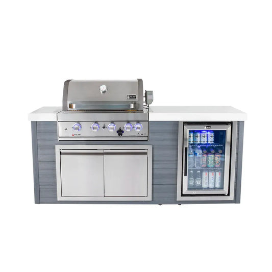 Mont Alpi - 4 Burner Stainless Steel Artwood Outdoor Island Grill