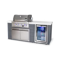 Mont Alpi - 4 Burner Stainless Steel Artwood Outdoor Island Grill