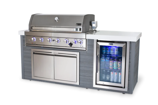 Mont Alpi - 6-Burner Stainless Steel Art-wood Outdoor Island Grill