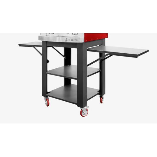 La Piazza Premium Stand For Piccolo Wood Oven with Folding Side Tables - Black