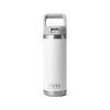 Yeti Rambler 18oz/532ml Bottle with Colour Match Straw Cap - White