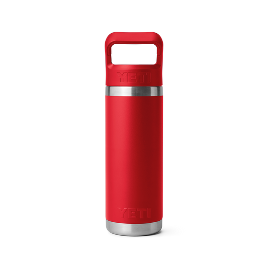 Yeti Rambler 18oz/532ml Bottle with Colour Match Straw Cap - Rescue Red