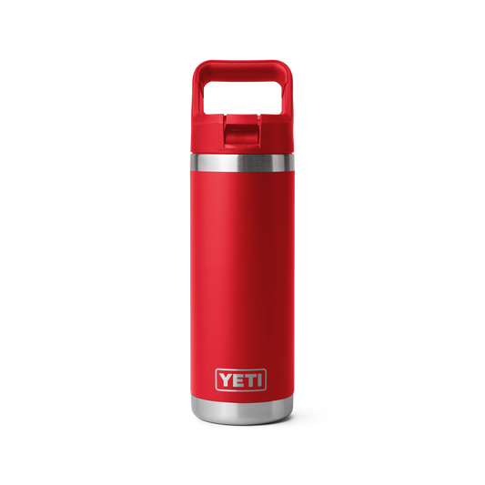 Yeti Rambler 18oz/532ml Bottle with Colour Match Straw Cap - Rescue Red