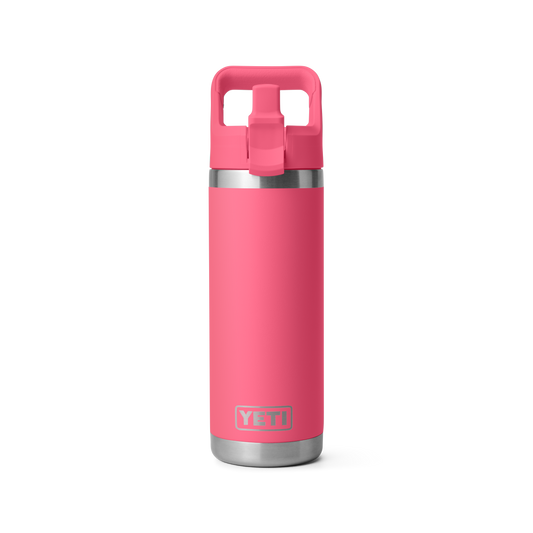 Yeti Rambler 18oz/532ml Bottle with Colour Match Straw Cap - Tropical Pink