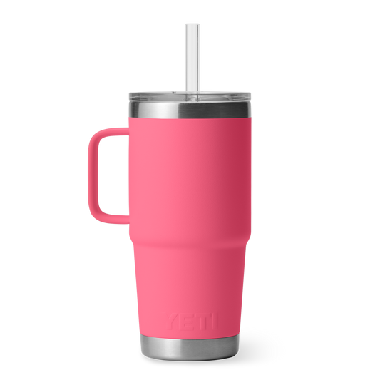 Yeti Rambler 25oz/739ml Mug With Straw Lid - Tropical Pink