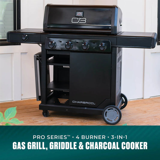 Charbroil - Pro Series 4 Burner Gas Grill and Griddle with Side Burner