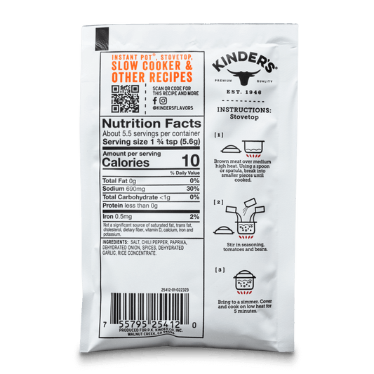 Kinder's Sauces & Seasonings - Mild Chili Seasoning 1oz