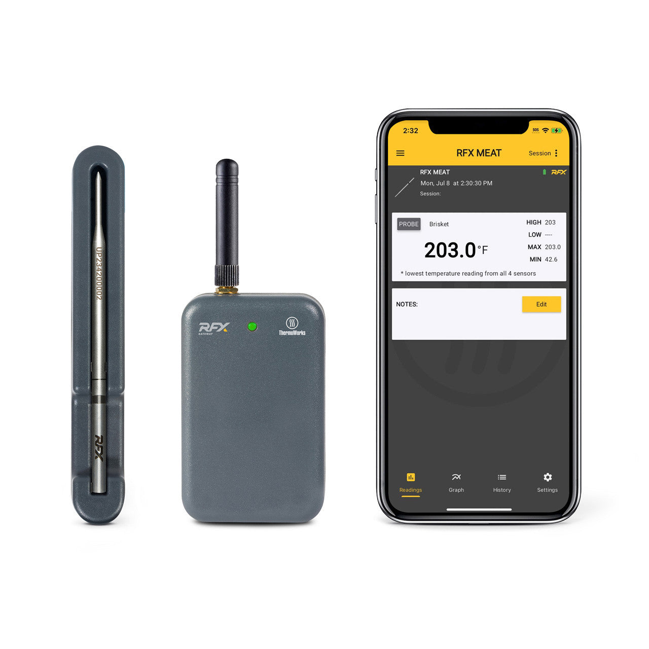 Thermoworks - RFX Wireless Probe Starter Kit - 1 Probe – Luxe Barbeque ...