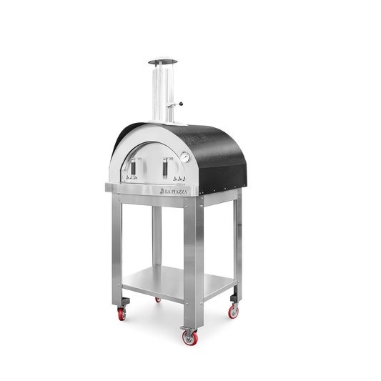 La Piazza Piccolo Wood Oven on Cart/Base - 34" Black