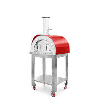 La Piazza Piccolo Wood Oven on Cart/Base - 34" Red