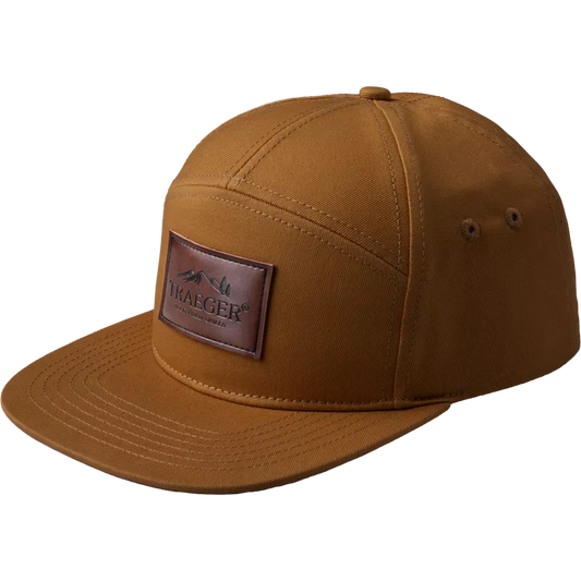 Traeger 7-Panel Leather Patch Flat Brim-Hat-Unisex - Yellow