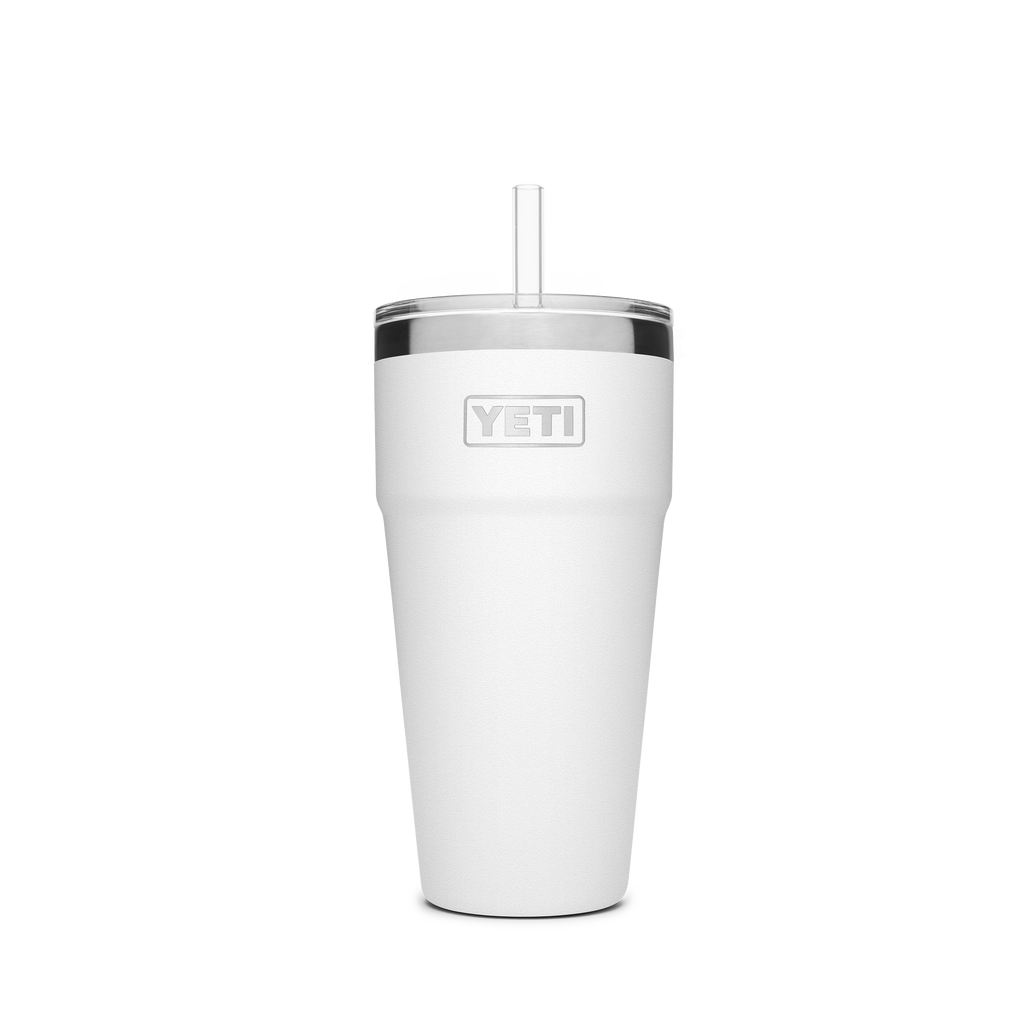 Yeti Rambler 26oz/769ml Stackable Cup with Straw Lid - White