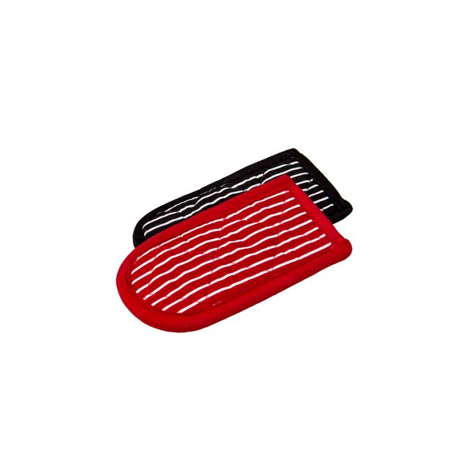 Lodge Striped Hot Handle Holders, 1 Black + 1 Red