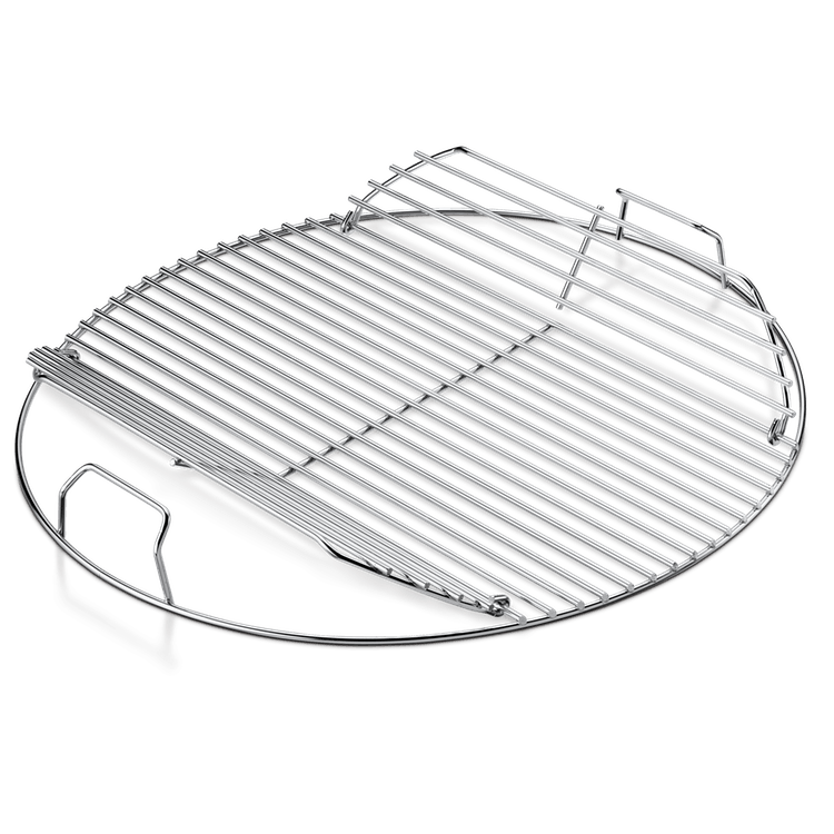 thumbnail image 2 of Weber 7433 Hinged Cooking Grate For 18" Charcoal Kettles – Nickel-Plated Steel, Flip-Up Sides For Easy Briquette Adding 2 of 11