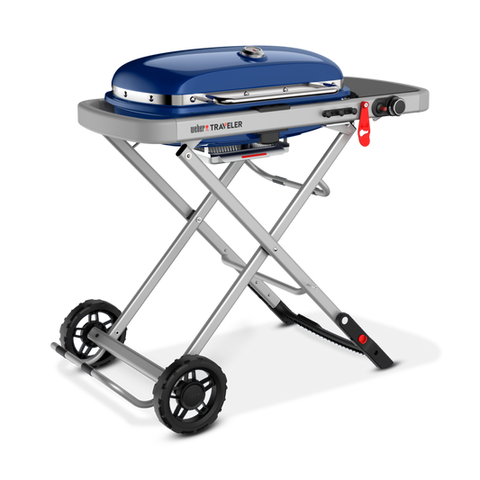 Weber - Traveler Portable Gas Grill - Deep Ocean Blue