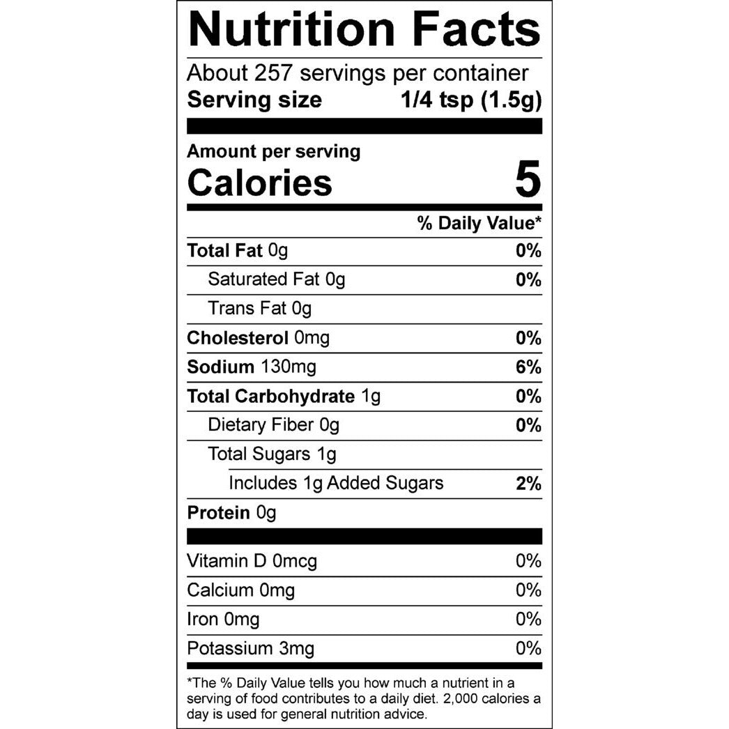 Image of Nutrition Facts Meat Church Honey Hog Rub-Luxe Barbeque Company Winnipeg, Canada