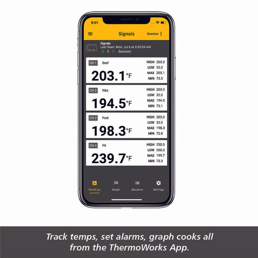 Thermoworks - Signals Bluetooth/WI-FI Thermometer - Charcoal