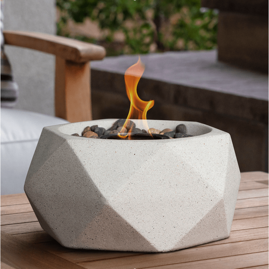 Terra Flame - Geo Fire Bowl Table Top - White