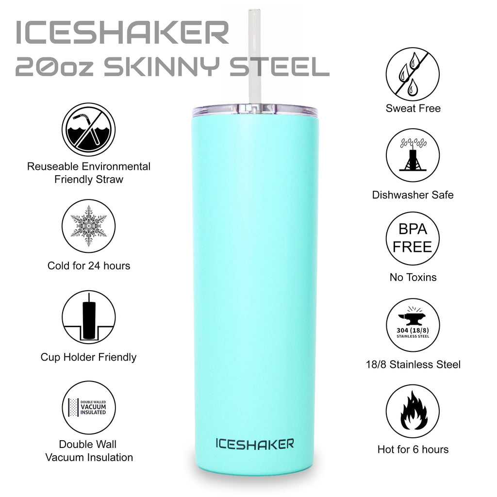 Ice Shaker 20oz Skinny Tumbler - Mint