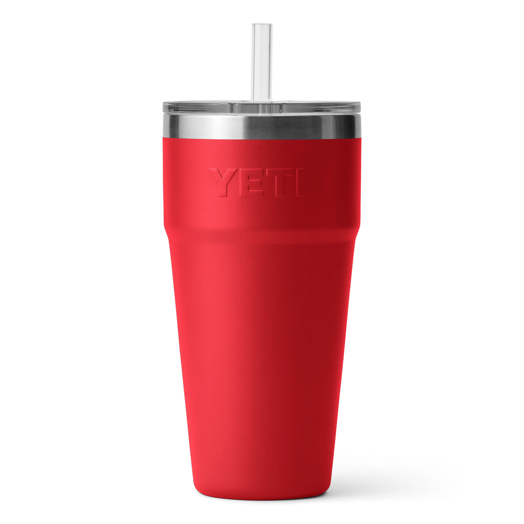 Yeti Rambler 26oz/769ml Stackable Cup with Straw Lid - Rescue Red