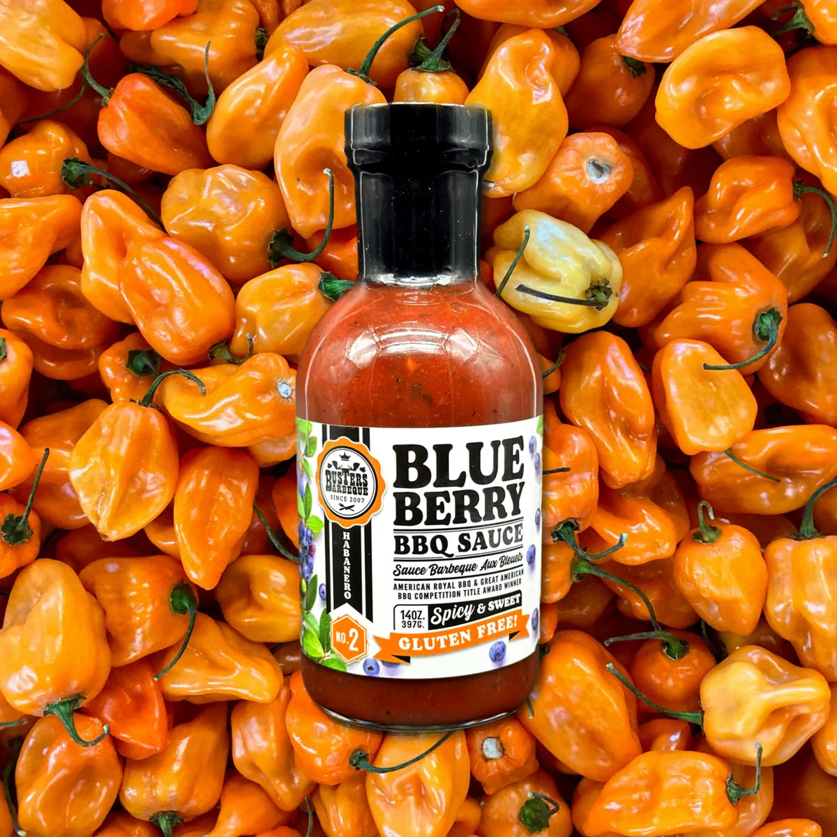 Busters BBQ Sauces | Blueberry Habanero BBQ Sauce 14oz | Luxe Barbeque Company Winnipeg, Canada